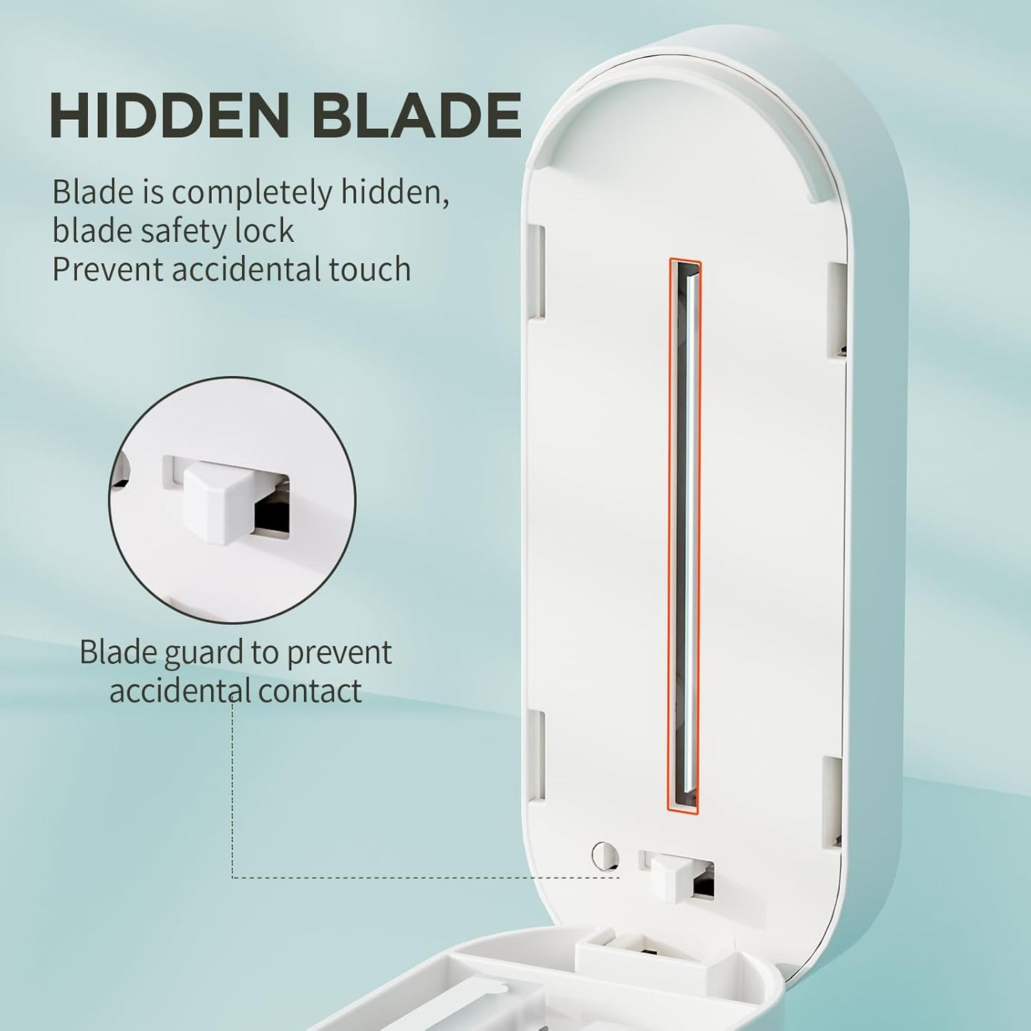 Pill Cutter Splitter for Small & Tiny Pills, Adjustable, Sharp Blade with Safety Guard (Blue)