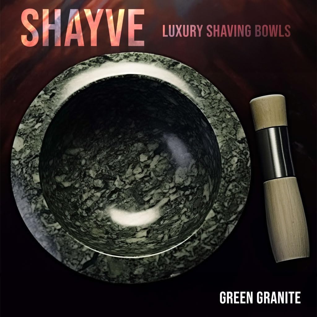 ShayVe Shaving Bowl for Shaving Soap & Cream — Marble Shave Bowl For Shaving Soap & Cream — Exquisite Heat Insulated Wet Shaving Kit Addition (Light Grey Marble)