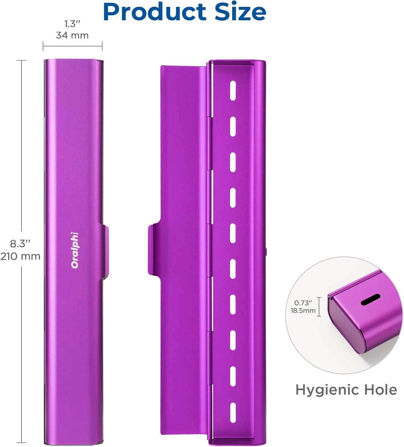 Aluminum Toothbrush Travel Case, Portable Travel Toothbrush Holder, Durable Manual Toothbrush Box Container for Traveling, Bathroom, Camping, Business Trip-Purple