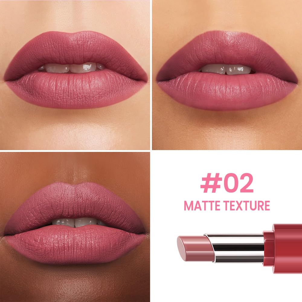 Honey Lipstick Tinted Lip Balm - Matte Tint Cream Lipsticks for All Skin Tones, Hydrating Lip Stain, Can be Buildable Blendable Nourishing Moisturizing Suitable for Women to Every Day Makeup 02