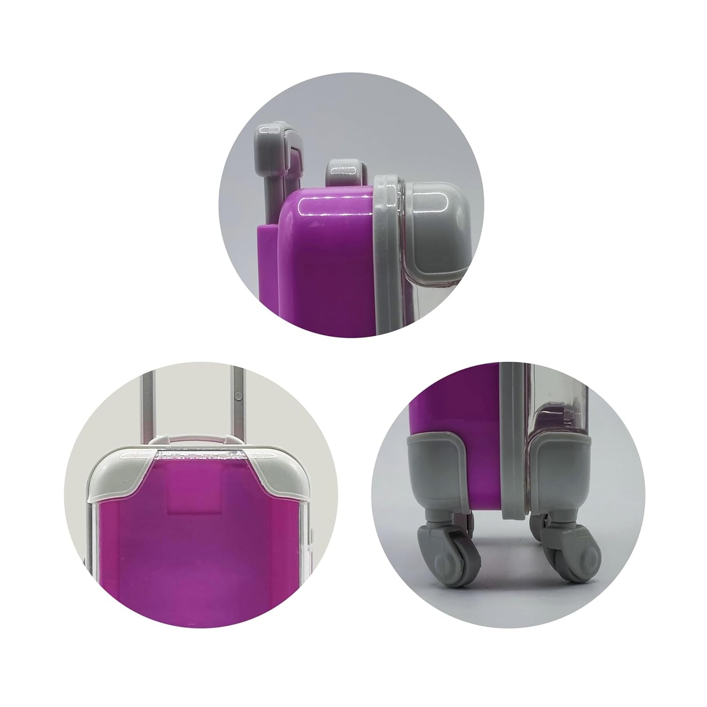 False Eyelash Storage Box, Portable Travel Organizer Mini Luggage False Eyelash Tray Makeup Tool (ROSE RED)