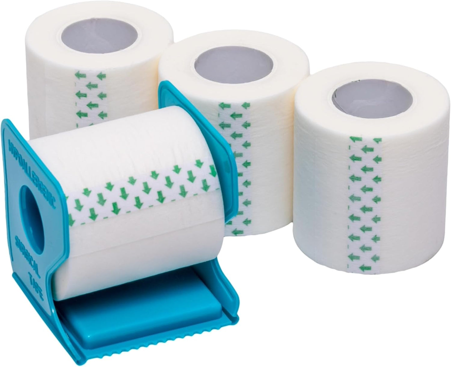 Vakly Paper Medical Tape with Dispenser 2"x10 Yards for Emergency First Aid [4 Rolls + Dispenser] Lightweight Breathable Microporous Adhesive Latex Free Hypoallergenic Bandage & Wound Dressing Tape