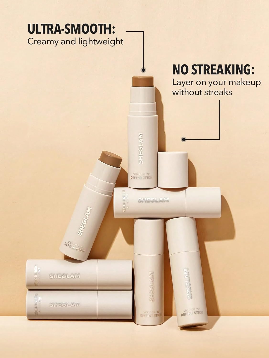 SHEGLAM Snatch 'n' Define Cream Contour Stick Long Lasting Highly Pigmented Sweat Proof Face Bronzer Makeup - Warm Honey