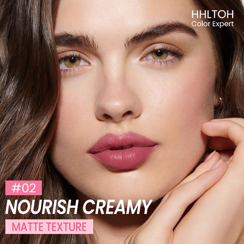 Honey Lipstick Tinted Lip Balm - Matte Tint Cream Lipsticks for All Skin Tones, Hydrating Lip Stain, Can be Buildable Blendable Nourishing Moisturizing Suitable for Women to Every Day Makeup 02