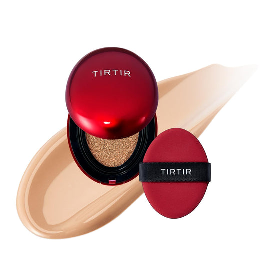 [*Mini Size*] TIRTIR Mask Fit Red Cushion Foundation | Full coverage, Weightless, Skin fit, Satin Glow Finish, Korean Makeup BB Foundation, beauty, Tattoo cover up, Buildable (#25N Mocha, 0.15 Fl Oz)