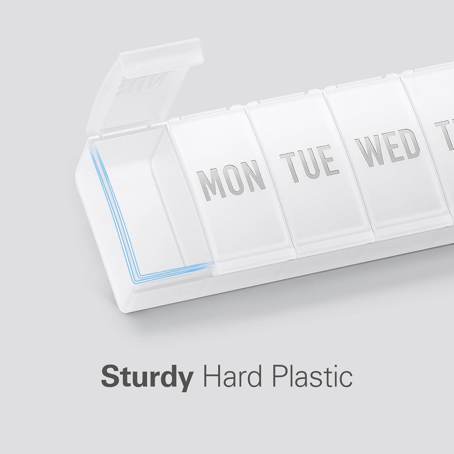 Barhon Pill Organizer Large, Weekly Medicine Pill Organizers, 7 Day Pills Box Case Travel for Big Vitamin Supplements Fish Oil, White