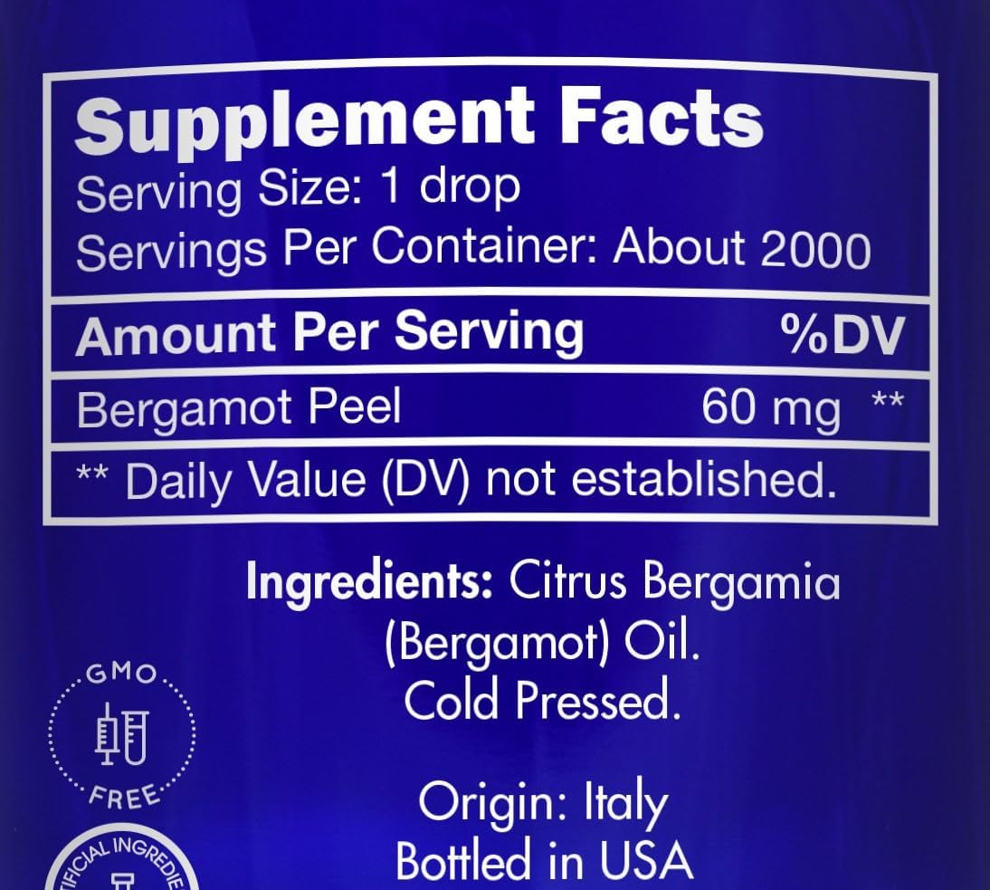 Bergamot Essential Oil, Food Grade, for Tea – 100% Pure, Bergamot Oil, by Zongle Therapeutics, 4 OZ
