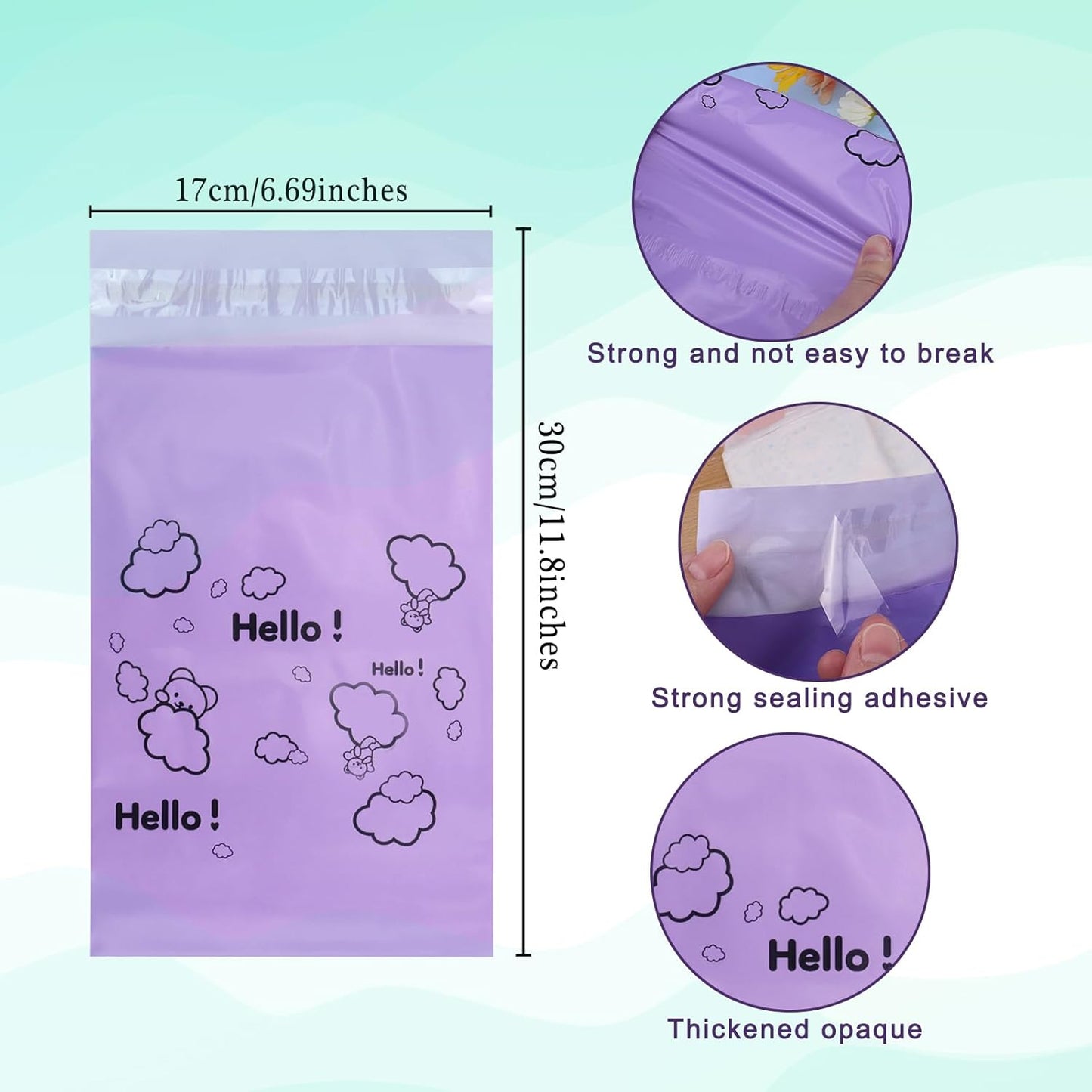 Cute Purple Sanitary Pad Disposal Bags - Pack of 200, 7x12inches Opaque Feminine Hygiene Disposal Bags for Tampons, Liners