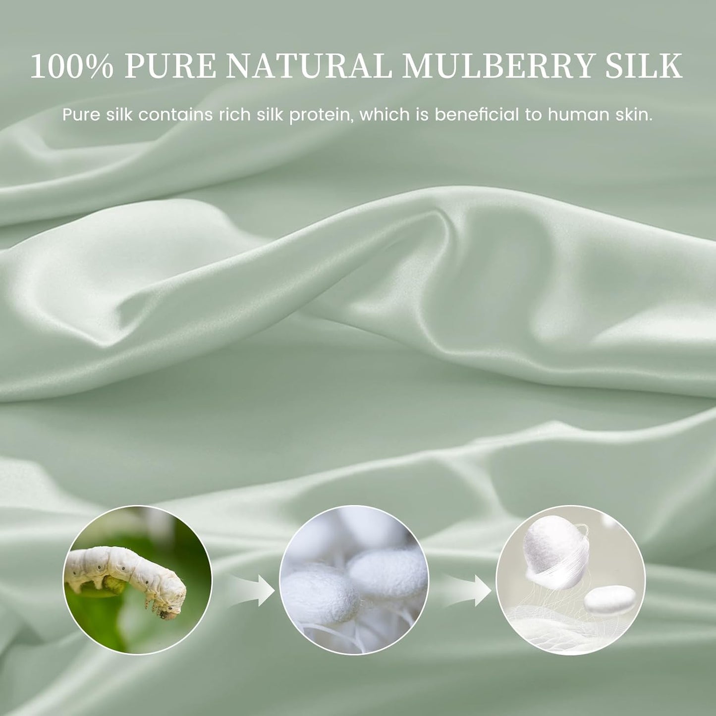 THXSILK 100% Mulberry Silk Sleep Mask, 6A Grade 25 Momme Eye Mask for Sleeping, Color-Blocking Blindfold, Soft Silk Eye Cover for Women, Men, Travel, Nap, Airplane(4×9inches, Mint Green)