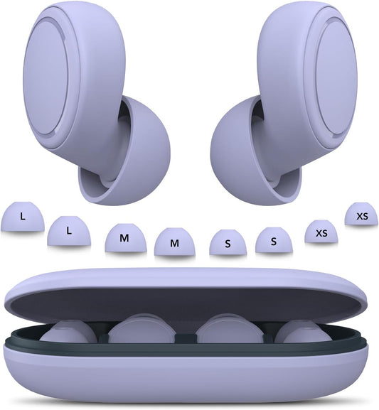 Soft Ear Plugs for Sleeping Noise Blocking 45dB, Reusable Silicone Earplugs with 8 Sizes Tips, Noise Cancelling Earplugs with Case for Concerts, Travel & Focus - Comfortable Hearing Protection