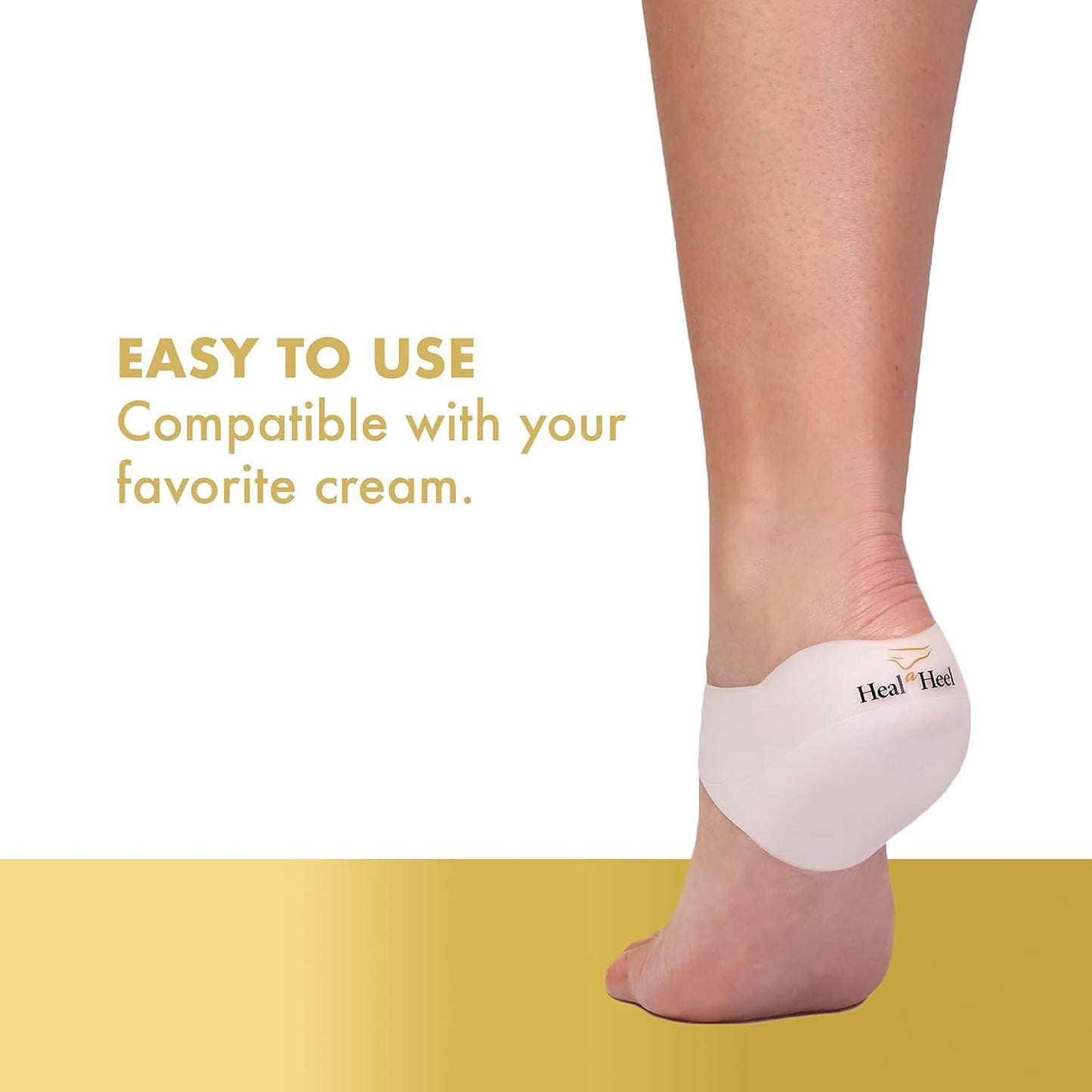 Silicone Heal Cups (Medium) | Heel Cups for Cracked Heels | Comfortable and Durable Heel Cup for Cracked Heel Repair | Cracked Feet Treatment | Silicone Socks | Natural Dry Heel Solution