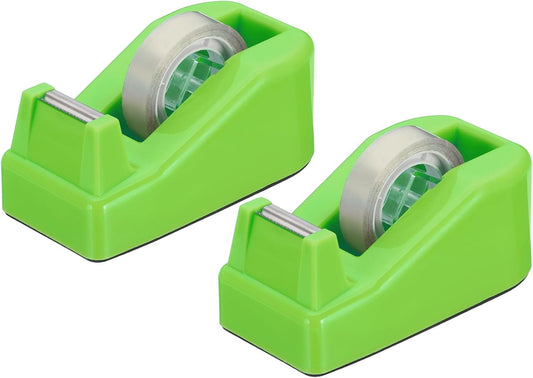 PATIKIL 2pcs Tape Dispenser Desk, Small Tape Dispenser Cute Desktop Dispenser Holder for Tape Office Desktop, Green