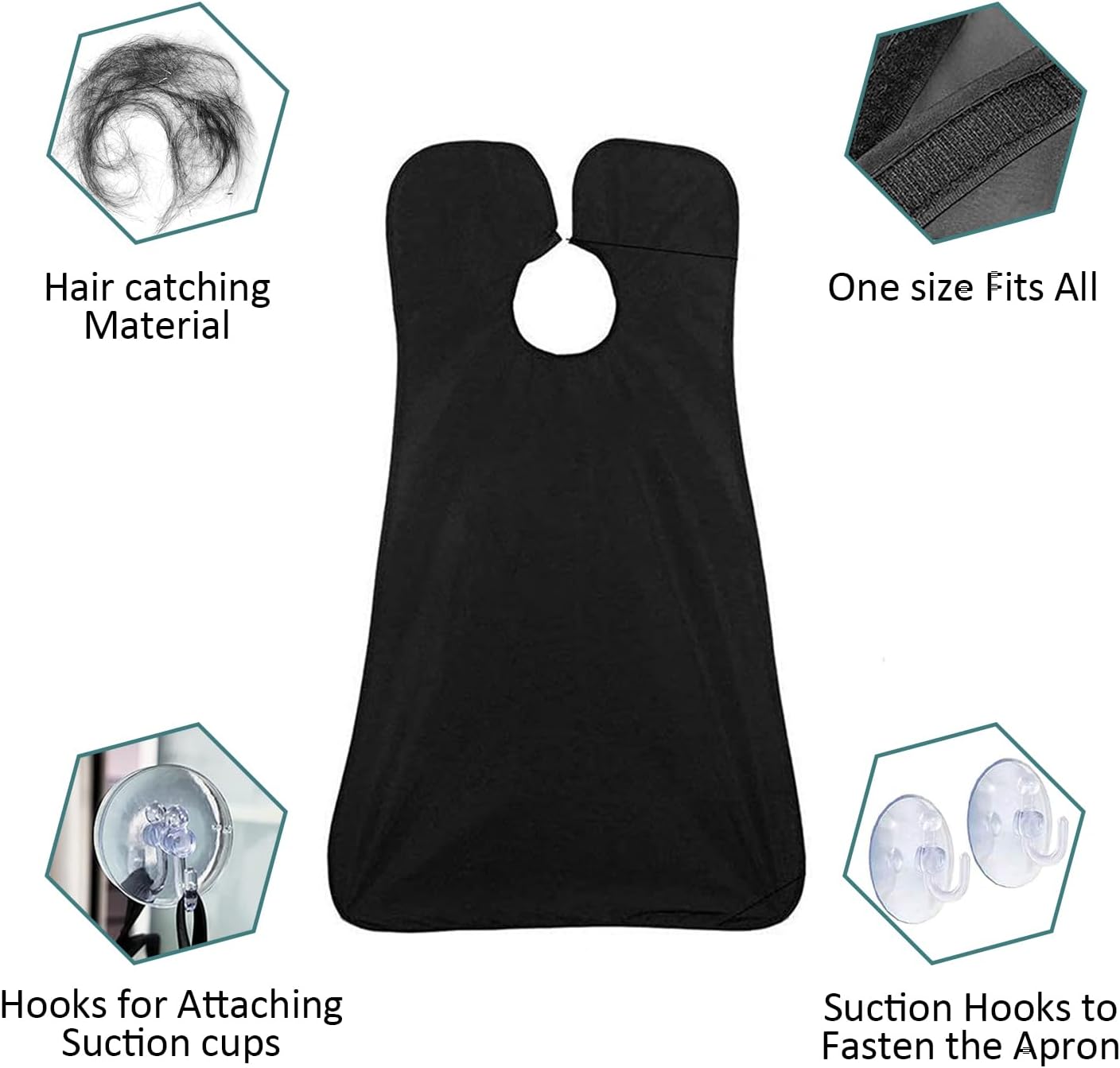 Beard Bib Apron, Beard Trimming Catcher for Men Shaving Hair Clippings Non-Stick Waterproof Grooming Cloth