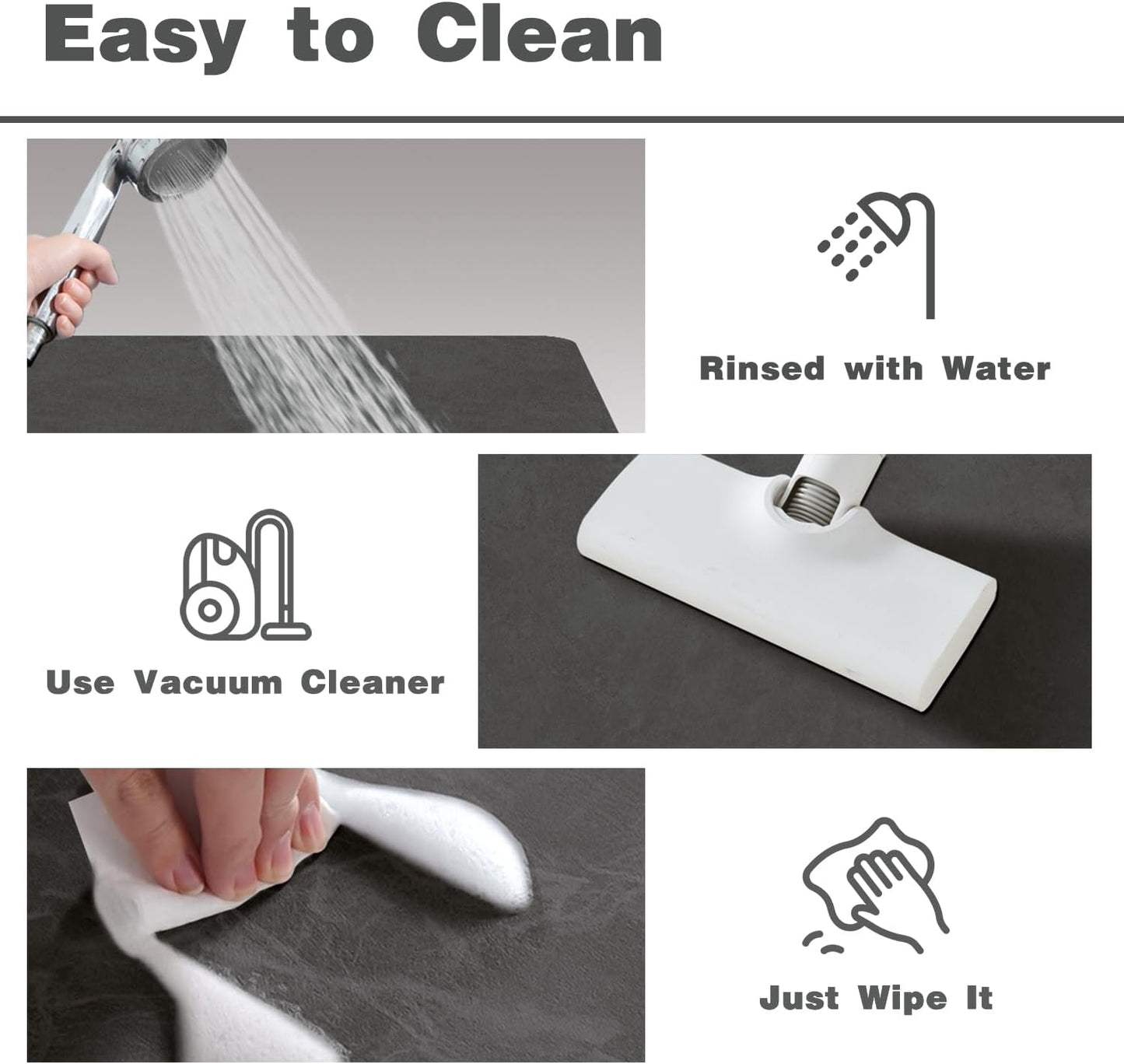 Bath Mat, Bathroom Rugs Non Slip Washable Thin Absorbent Quick Dry Bath Mat Fits Under Door Bathroom Floor Mat Perfect for Bath, Shower, or Sink 20"x48" Dark Grey