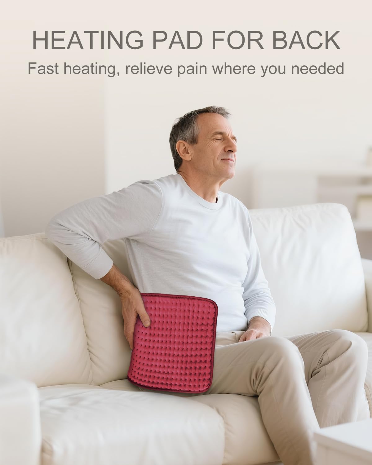 Electric Heating Pad for Period Cramps, LANVA Christmas Gifts for Women Wife Mom Grandma, Heat Pad for Neck and Shoulders and Back Pain Relief, Machine Washable, ETL Certified, 12"x24", Red