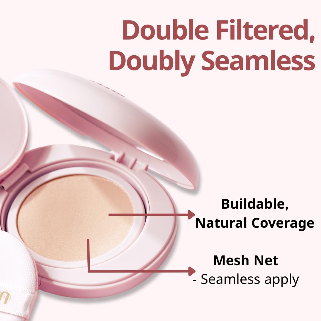 milktouch Cushion Foundation, 24H Flawless Skin, Radiant Shine, No Oxidation, Long-Lasting, Non-Creasing, 60% Hydrating Skincare Infused Korean Foundation, Valentines Gifts (24W Honey)