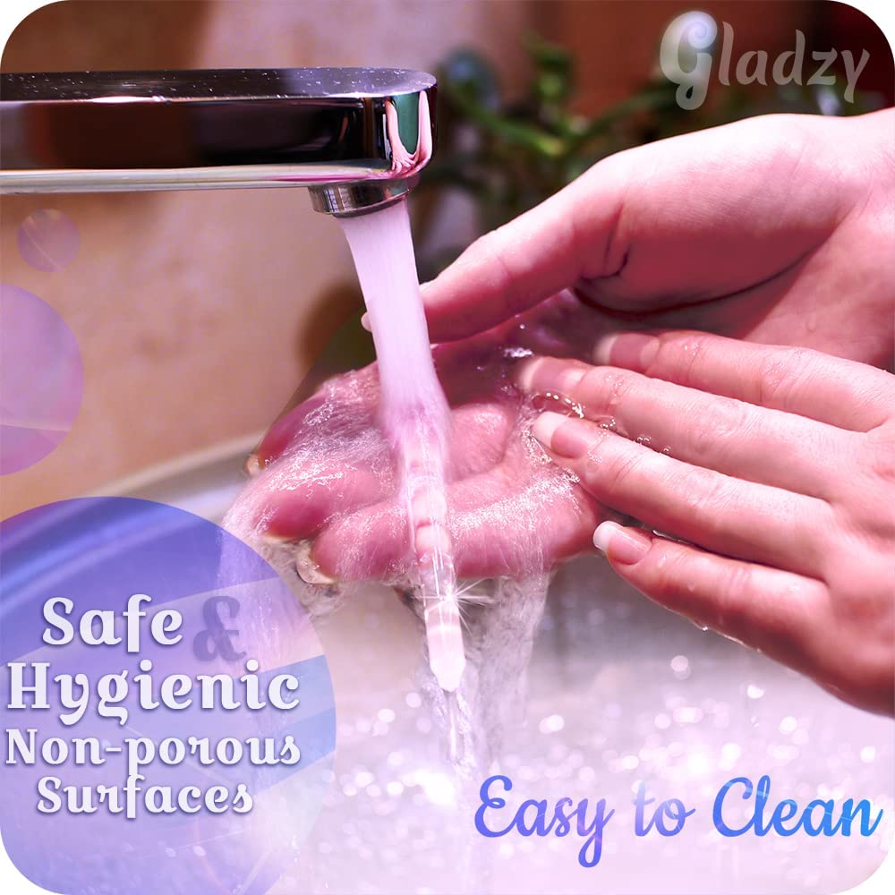 Glass Cuticle Pusher by GLADZY - Manicure Stick, Genuine Czech Quality, Professional Precision Filing Cuticle Remover, Abrasive Surface Never Wears Out - Blue