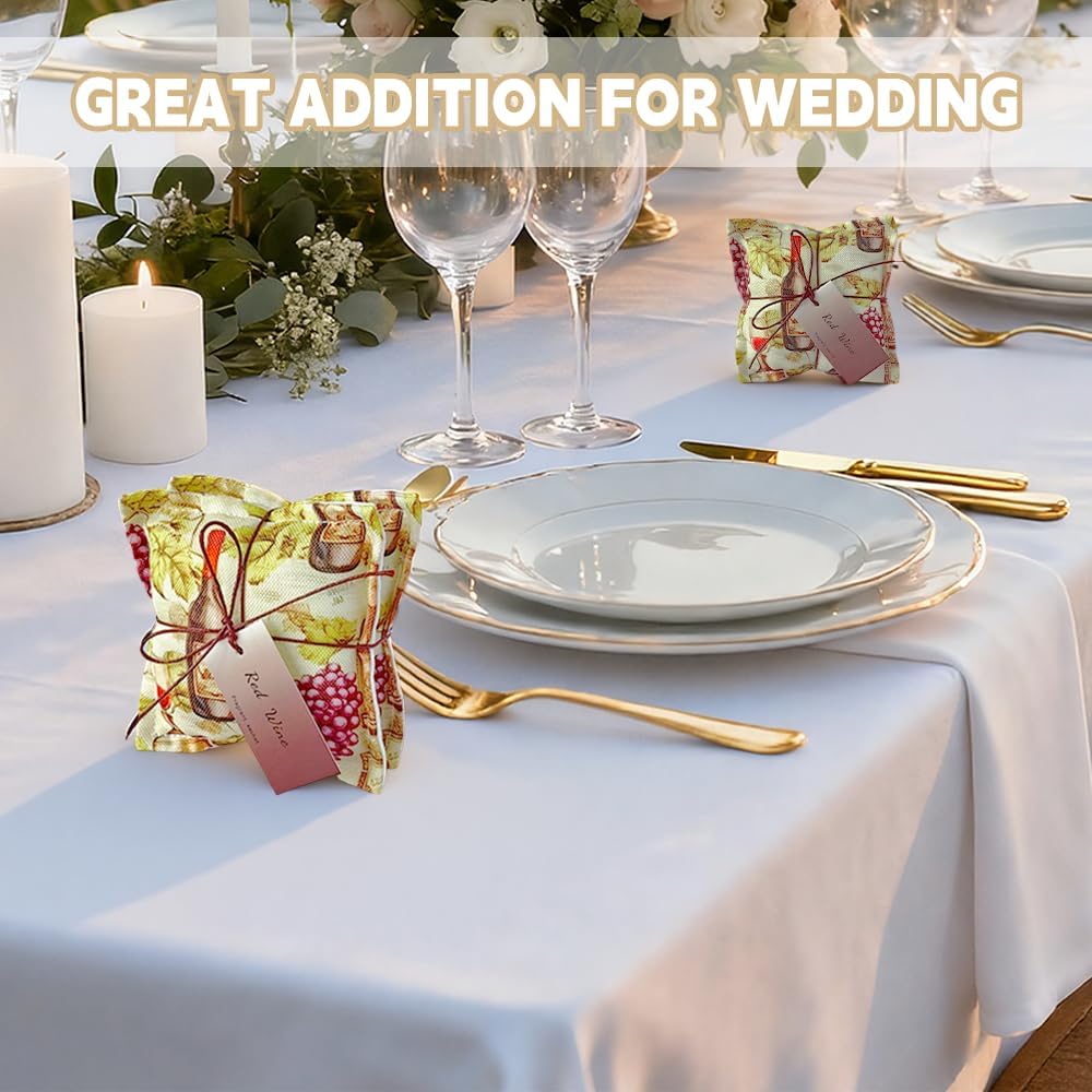 AUCUDA Wine Sachet Bags for Drawers and Closets, Scented Potpourri Packets for Women Outfits, Fragrance Pillow for Bedroom, Summer Fresheners for Wedding.