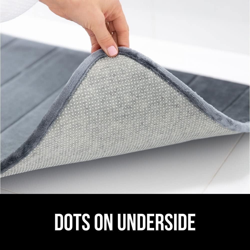 GORILLA GRIP Memory Foam Bath Mat, Soft Absorbent US Designed Bathroom Rug, Gripping Dots Machine Washable Bathmat, Cushioned Floor Mats, Shower Sink Rugs Room Décor Accessories, 60x24 Graphite Gray