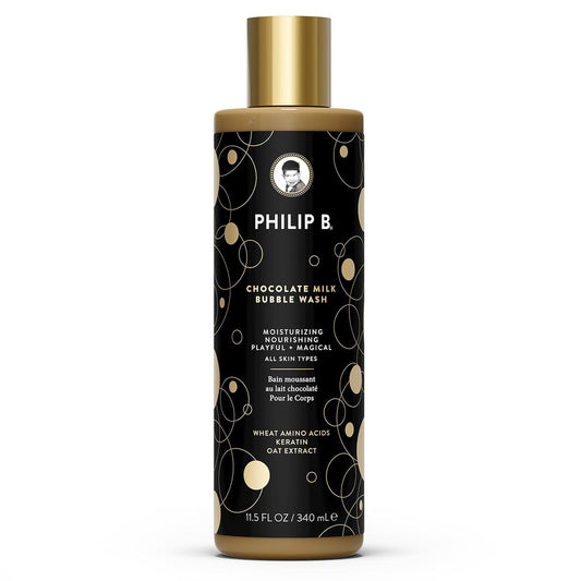 PHILIP B Chocolate Milk Bubble Wash 11.5 Fl Oz (340mL) - Moisturizing & Nourishing, Formulated With Wheat Amino Acids, Keratin & Oat Extract, for All Skin Types