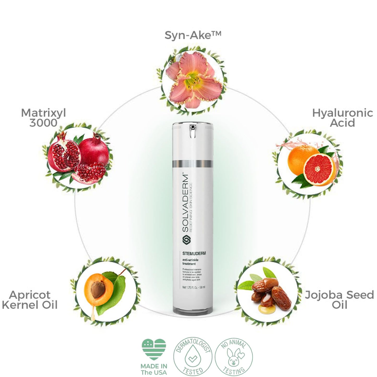 Stemuderm Face & Eye Cream - Anti Aging Skincare - Daily Moisturizer for Fine Lines, Wrinkles & Eyebags - Supports Natural Collagen Production & Elastin - Organic Plant Based Stem Cells - 1.75 fl oz