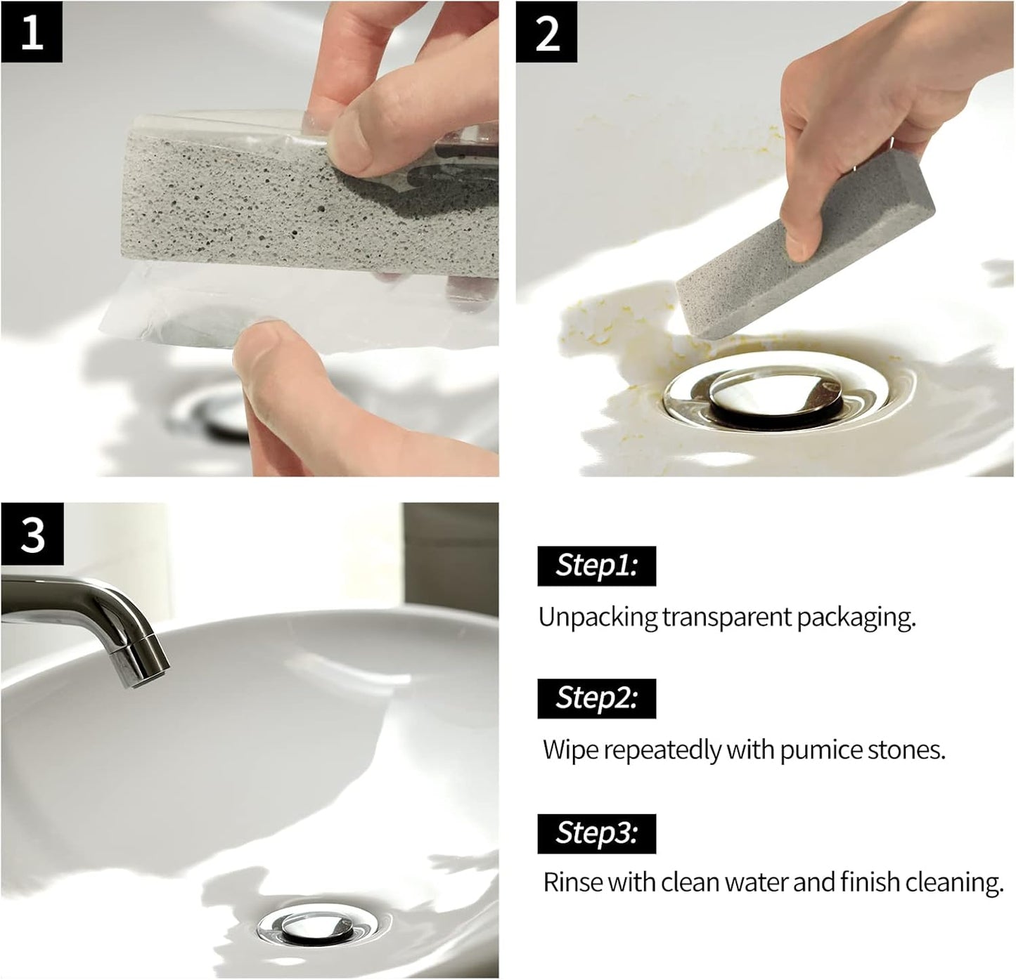 HongWay 10 Pack Pumice Stone for Cleaning, Pumice Stone for Toilet Cleaning Bowl Stick, Heavy Duty Strong Pumice Cleaning Bar for Bathtubs, Kitchen Sink, Grill, Household (5.9 x 1.4 x 0.9 Inches)