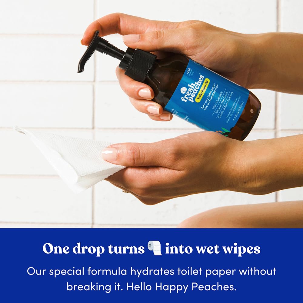 Toilet Paper Gel, Wet Wipe Alternative – Flush-Safe, A Cleaner Way to Wipe – Toilet Paper Spray (Blue Pocket, Starter with Pocket) – (4.4 Oz (2 Pack), 4.4 Oz (2 Pack))