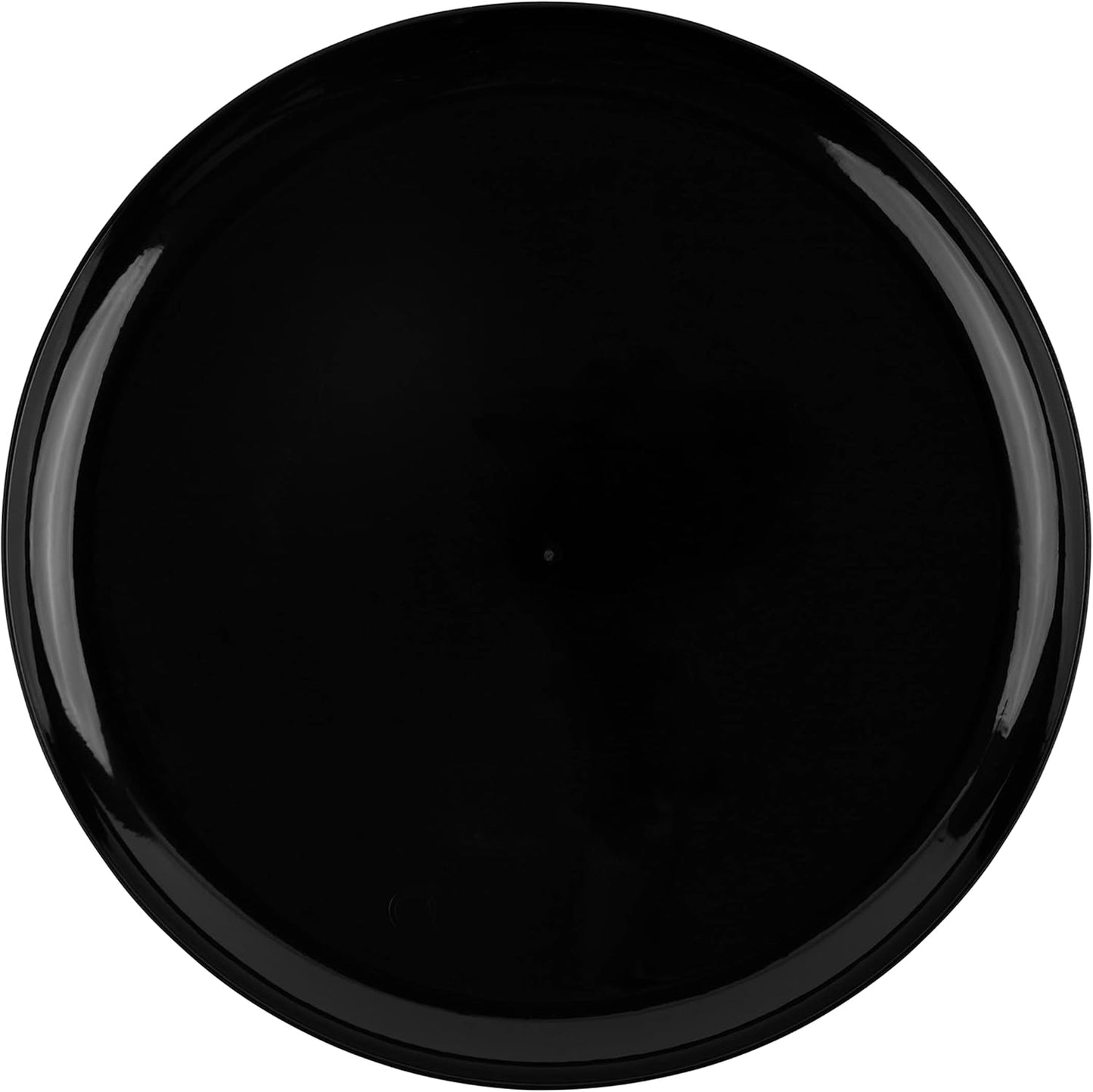 PLASTICPRO [30 Pack 8.6 Plastic Party Plates Edge Collection Black Premium heavyweight Elegant Disposable Tableware Dishes Black