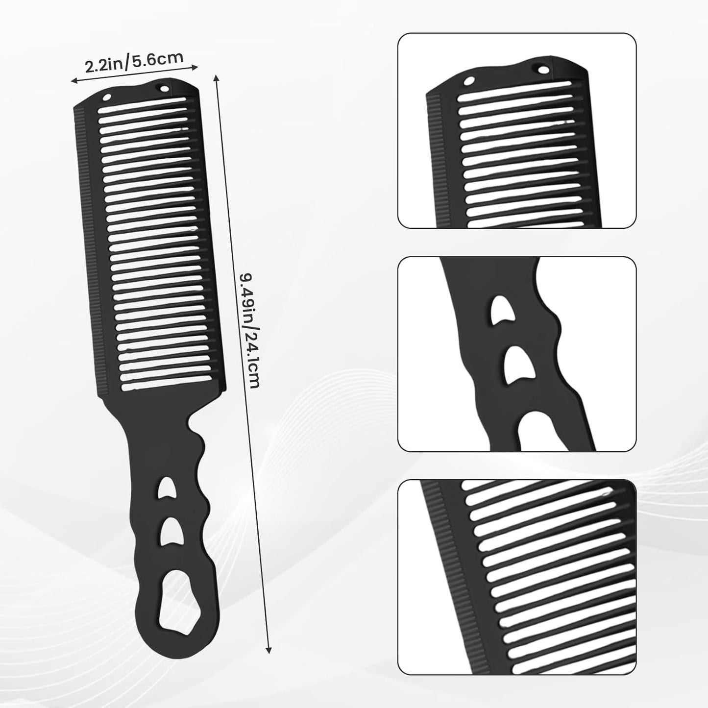 Fade Comb for Men Haircut,4PCS Fade Guide for Men Haircut Kit with Silicone Haircut Band,Barber Comb and Hairdressing Sweeping Brush,Self Hair Cutting Tool for Home DIY(Black)