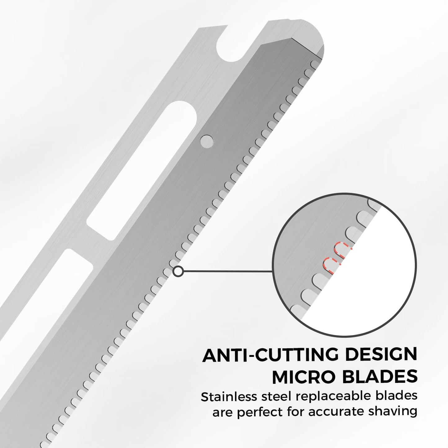 ZOMCHI Reusable Metal Dermaplane Tool Refills, Set of 10 Replacement Blades (Micro Distance), Dermaplaning Razor Refills, Plastic Free Eyebrow Razor Blades