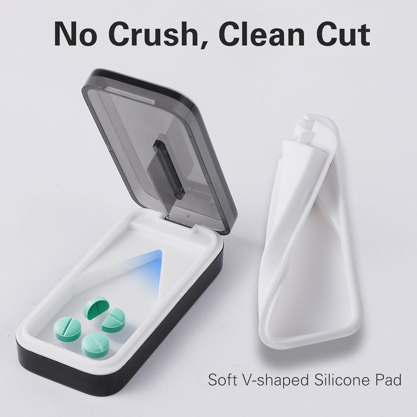 BUG HULL Pill Cutter with Removable Silicone Pad, Pill Splitter with Sharp Blade, Pills Cutters Splitter for Small and Tiny Pills, Tablet Splitters for Small or Large Tablet Professional
