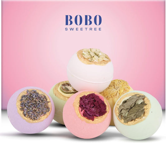 Bath Bombs for Women, Gift Set of 6 Fizzies Luxury Large Size with Real Flowers and Natural Organic Essential Oil, Self Care Gifts for Women, Mon, Daughter, Girlfriend, Kids,Pack of 6 (Multiple)