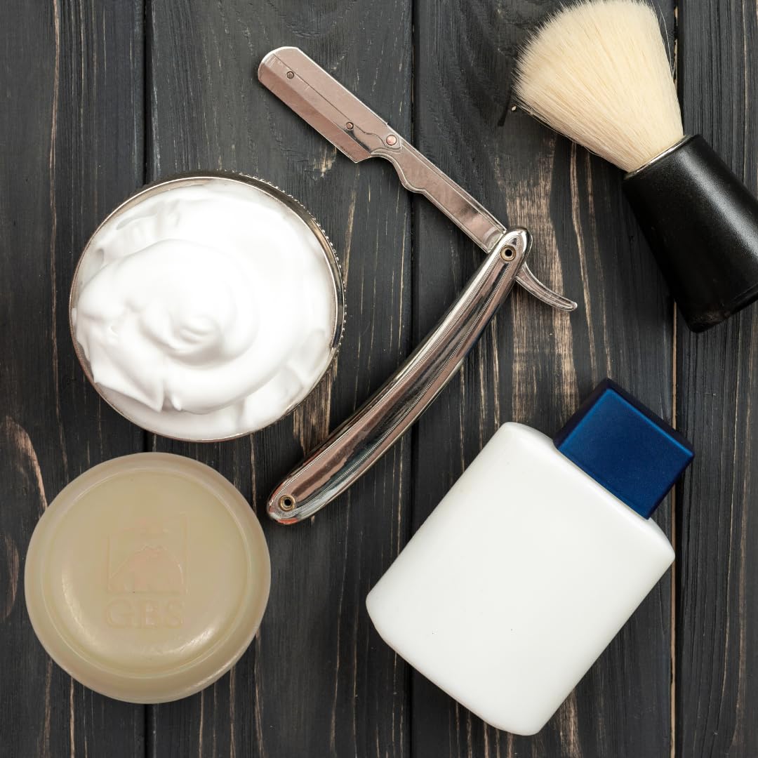 G.B.S Men's Cedar and Pine Shaving Soap with Shea Butter and Glycerin, Pack of 3 (3oz Each)