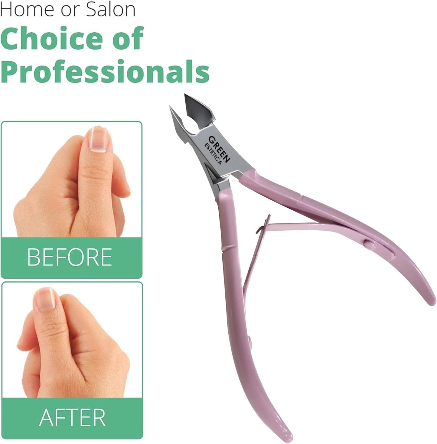 Professional Cuticle Trimmer with Cuticle Pusher Nail Cuticle Remover Nipper Silver Stainless Steel Sharp Blades Manicure Tools with Double Spring Nail Care Pedicure Nail Tools Home Spa (Rose)