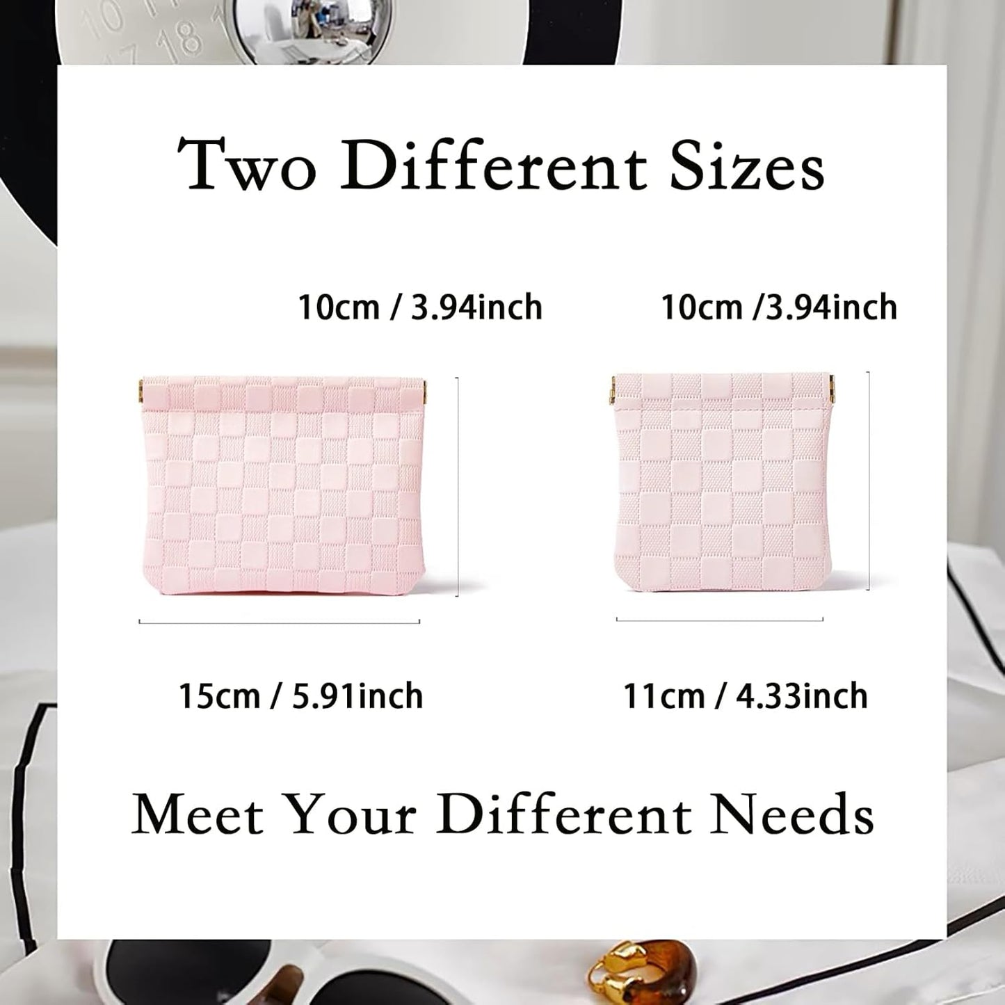 2 PCS Small Makeup Bag for Purse Waterproof Mini Cosmetic Bag for Coin Lipstick Jewelry Portable Mini Makeup Bag Set for Women Small Cosmetic Pouch Makeup Organizer Pink