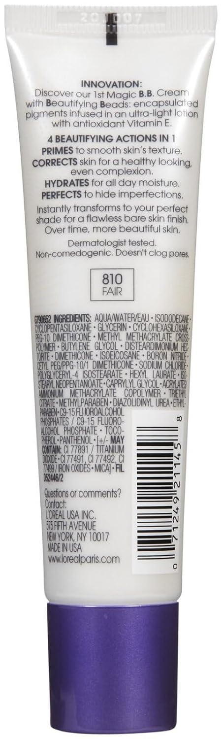 L'Oréal Paris Makeup Magic Skin Beautifier BB Cream Tinted Moisturizer, Fair, 1 fl oz, 1 Count