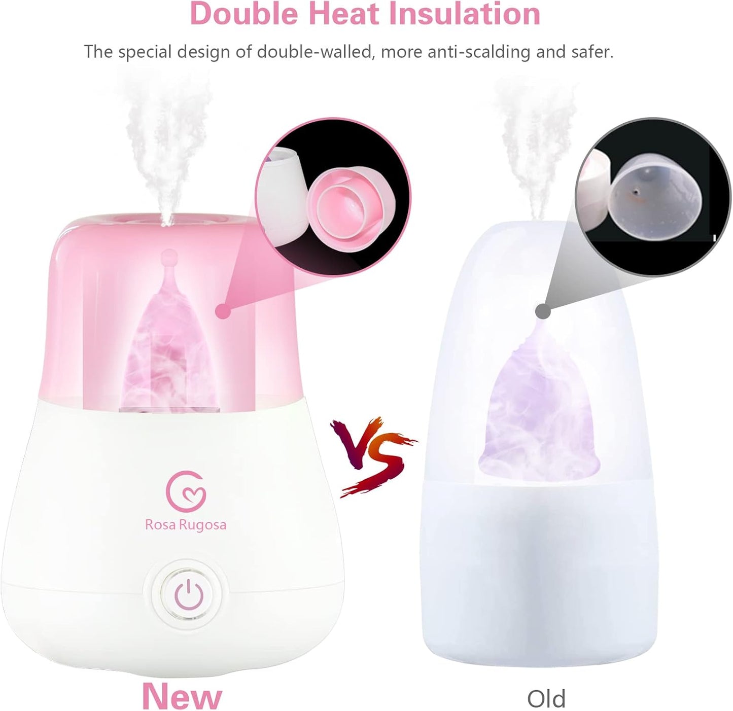 ROSA RUGOSA Menstrual Cups + Steamer Bundle - All You Need to Start Your Menstrual Cup Journey! - Feminine Hygiene - Leak-Free - up to 99.9%