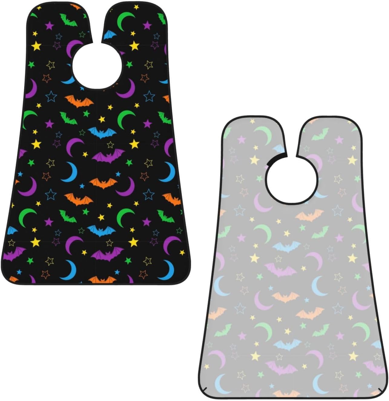 Adjustable Beard Catcher Apron, Halloween Goth Bat Gothic Moon Star Shave Bib, Non-Stick Waterproof Grooming Bib, Shaving Essential for Men Dad Christmas