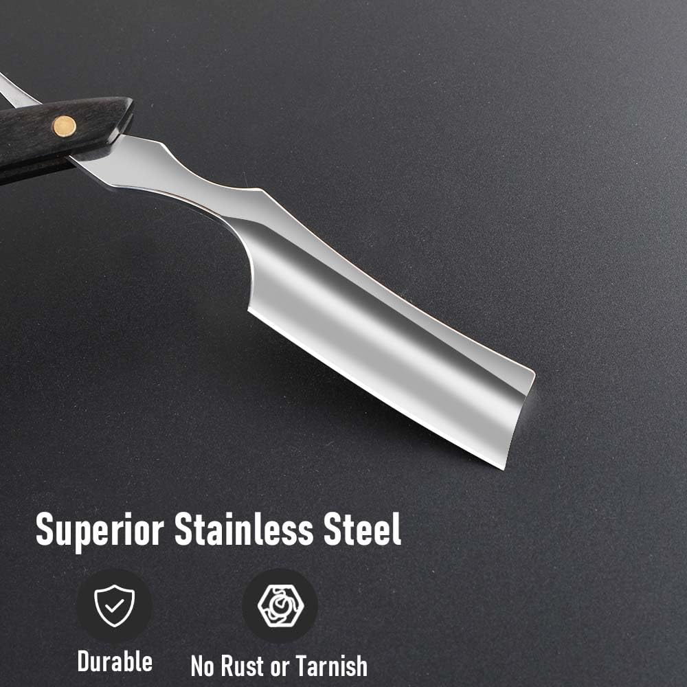 Professional Straight Edge Barber Razor,Straight razors for men, Premium Stainless Steel Shaver Razor with Shaving Strop for Men Home & Salon Grooming Using (NO.187)
