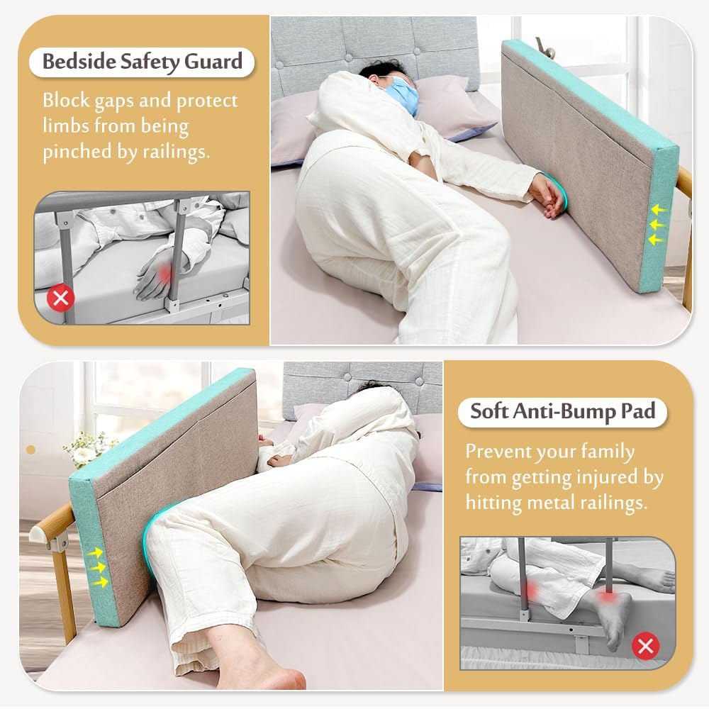Bed Rail Cushion Hospital Bed Side Rail Pads Medical Foam Padding Bed Fall Protector Rail Covers for Elderly Adults Safety Bed Railing Padded Cover (2 Count)