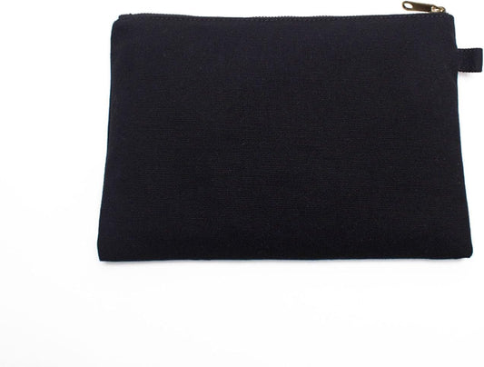 Zipper Pouch Storage Bag - Simple and Stylish Women's Cosmetic and Travel Bag - Cotton Canvas - Ideal for Stationery