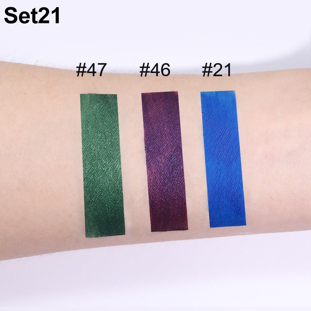 evpct 3Pcs Dark Blue Emerald Green Purple Matte Liquid Lipstick Lip Stain Sets for Women Matte+Lipstick Long Lasting 24 hr Hours Magic Lipstick 24 Hours original Waterproof 21#