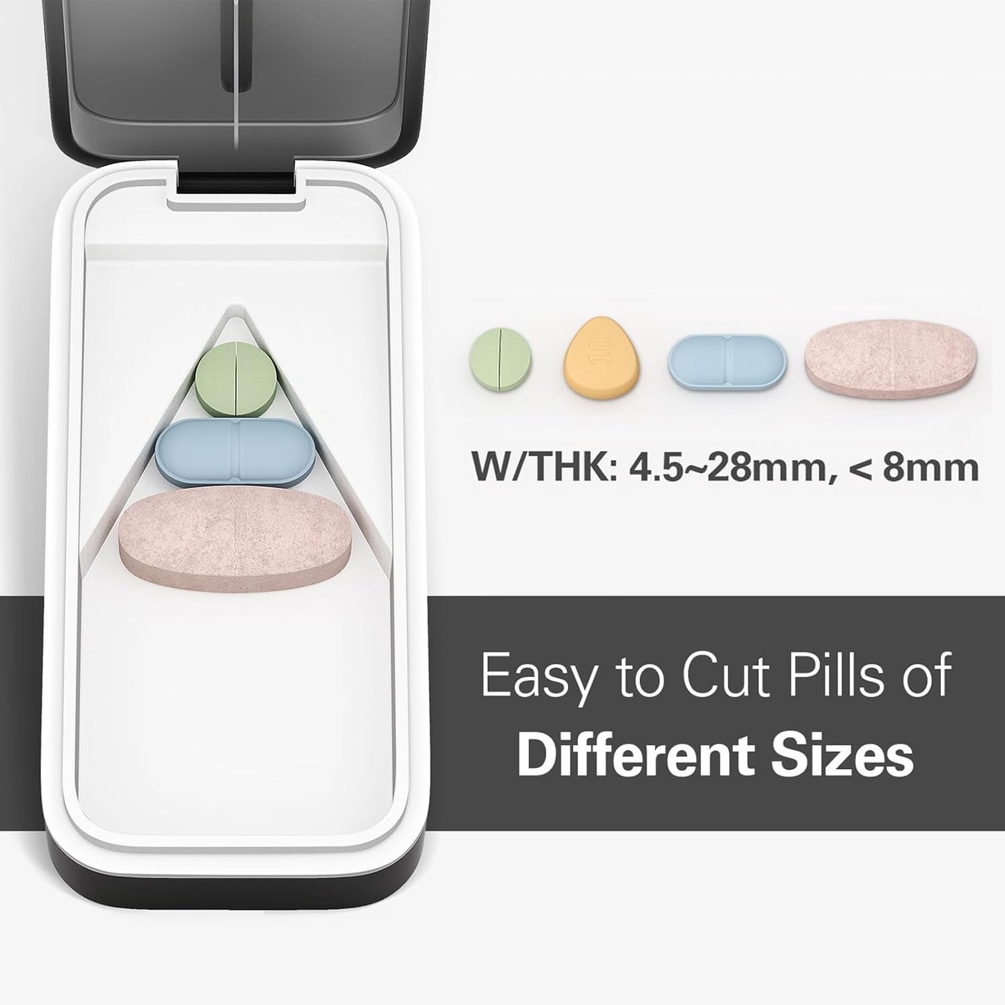 BUG HULL Pill Cutter with Removable Silicone Pad, Pill Splitter with Sharp Blade, Pills Cutters Splitter for Small and Tiny Pills, Tablet Splitters for Small or Large Tablet Professional-Green