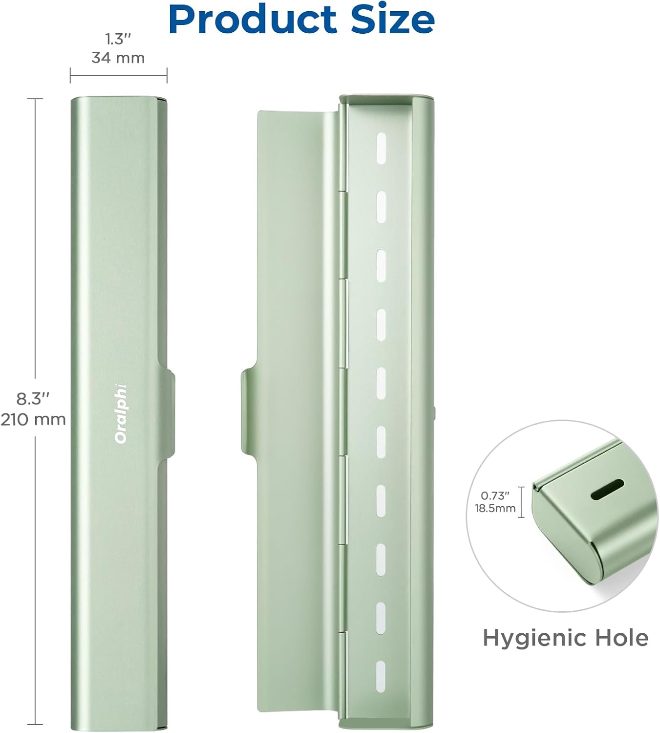 Aluminum Toothbrush Travel Case, Portable Travel Toothbrush Holder, Durable Manual Toothbrush Box Container for Traveling, Bathroom, Camping, Business Trip-Green