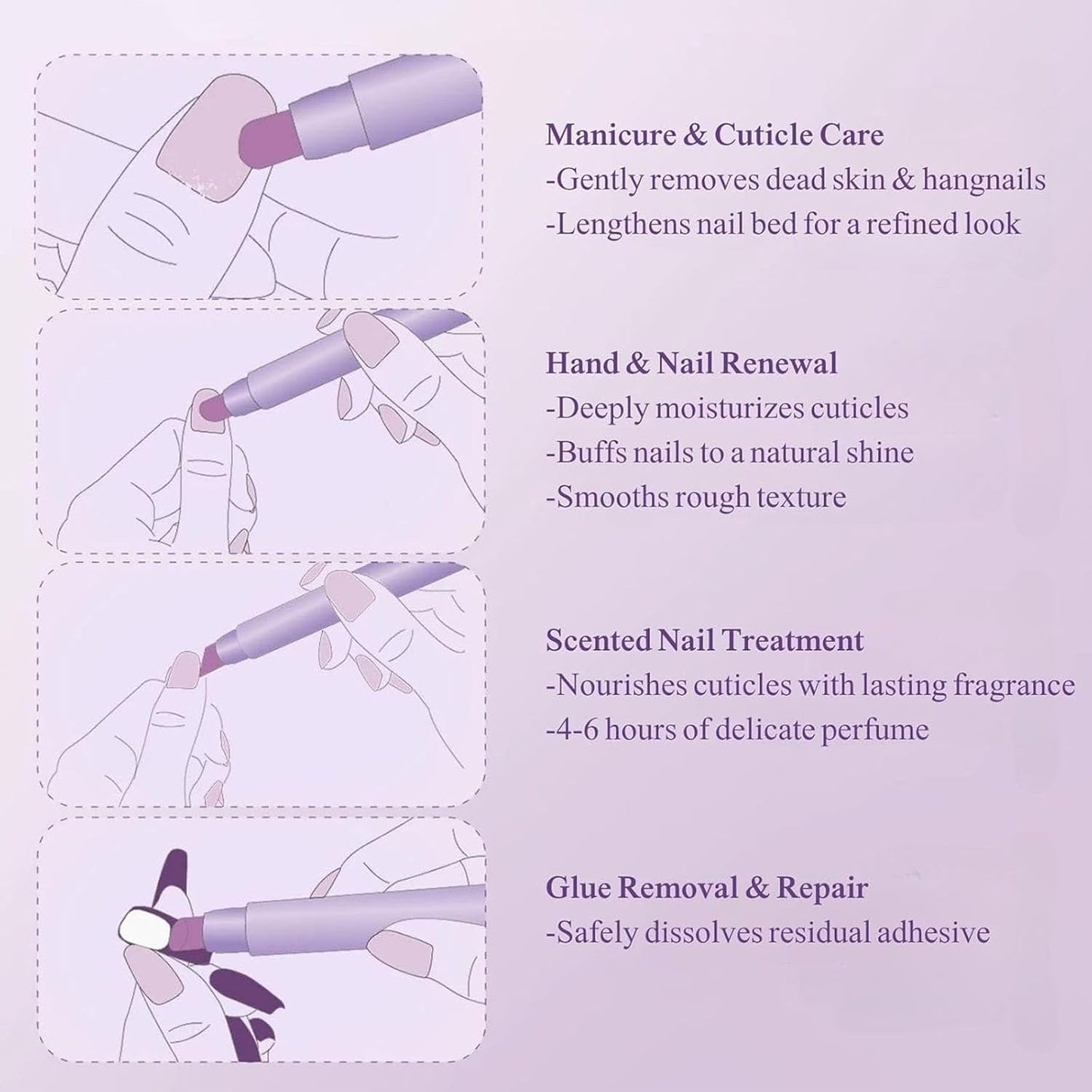 Upgrade 3-in-1 Nail Care Pen, 3-in-1 Cuticle Oil Cuticle Pusher Nail Oil Pen, Cuticle Oil Pens For Nails, for Moisturize Strengthen Brighten Nails Care (2pc)