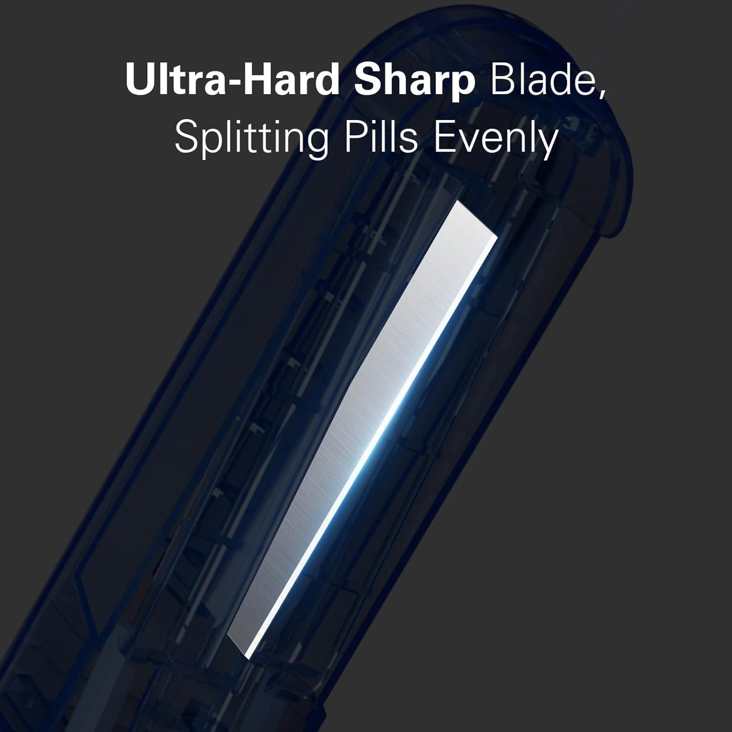 ONE PIX Pill Cutter Splitter for Small and Tiny Pills, Pill Cutter for Cutting Multiple Pills at a Time in Half, Pill Cutter for Small or Large Pills with Hidden Sharp Stainless Steel Blade, Blue