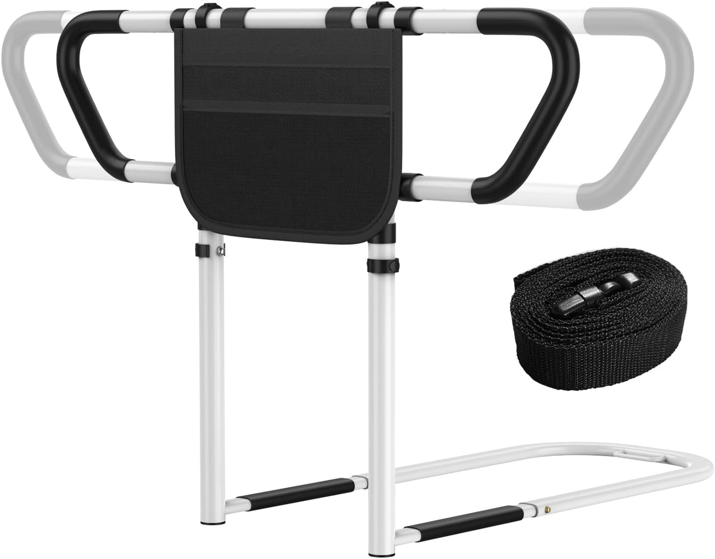 Bed Rails for Elderly Adults Safety, ASTM F3186-17 Certified 400lbs Capacity Adjustable Bed Assist Rail with Storage Bag, Non-Slip Handles - Fits Twin, Full, Queen, King Bed