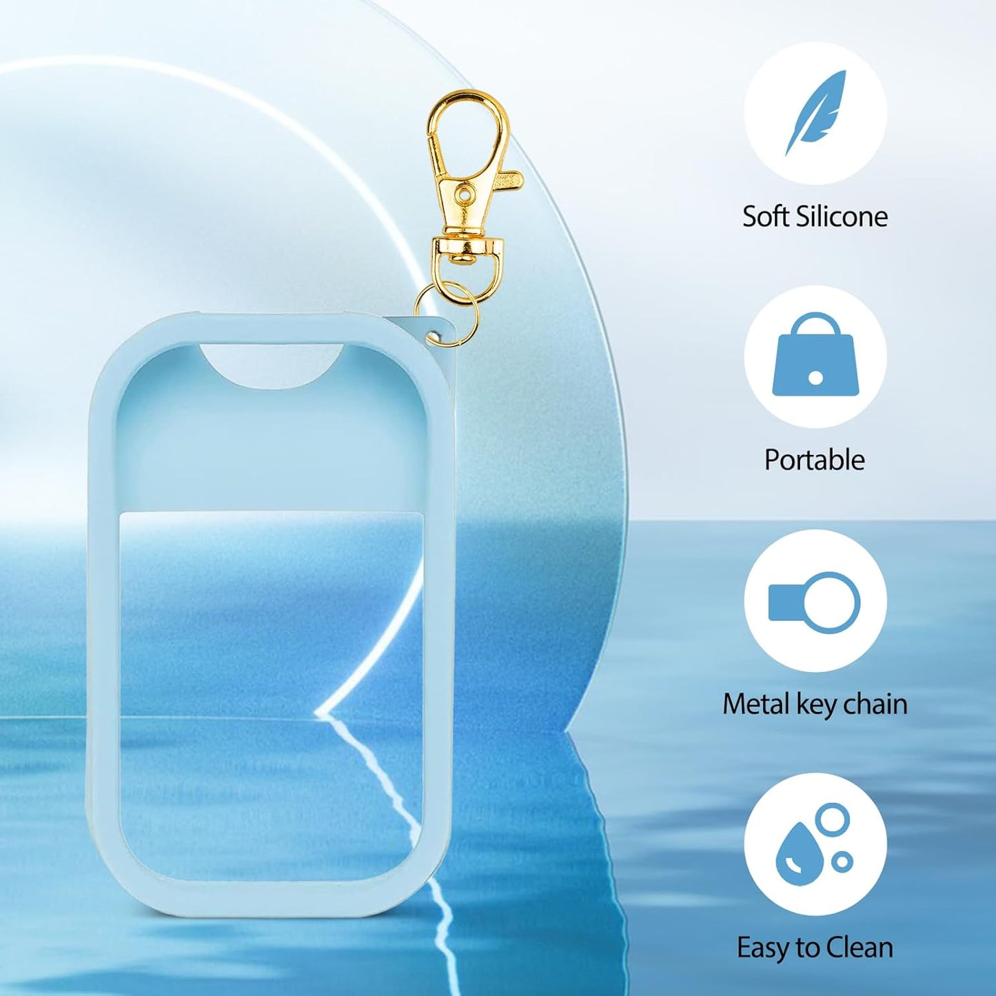 VANEST Silicone Case Compatible with Touchland Hand Sanitizer Spray, Protective Case with Keychain for Spray 1 fl oz