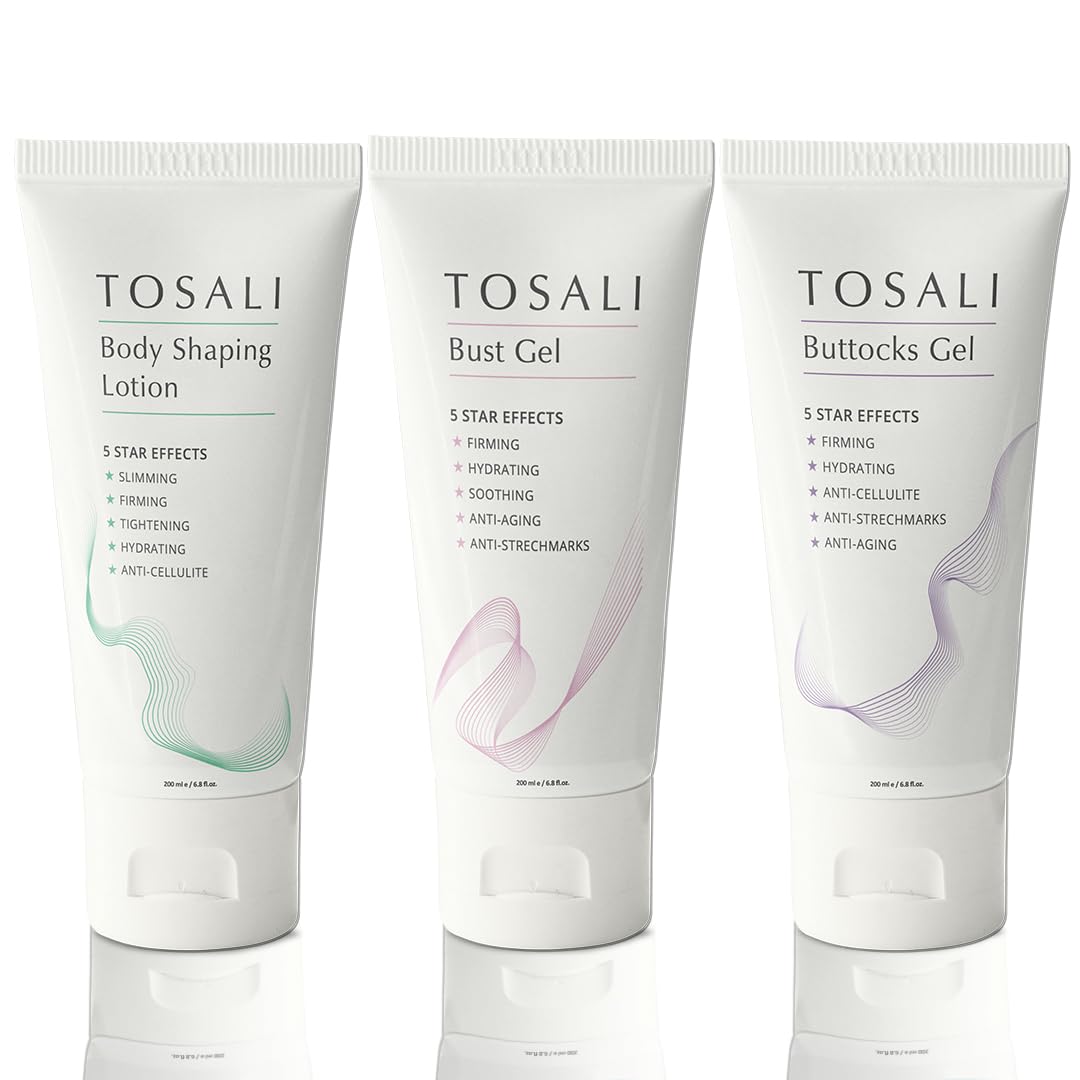 Skin Firming & Skincare Set – Buttocks Gel, Breast Firming Cream & Body Lotion – Anti-Aging, Hydrating, Stretch Marks & Cellulite Care with Caffeine & Aloe Vera