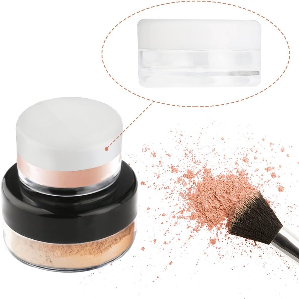 Accmor 25 Pieces Acrylic Containers with Lids 3/5/10/15/20 Gram Size Cosmetic Jars with 5 Pieces Mini Spatulas Gift